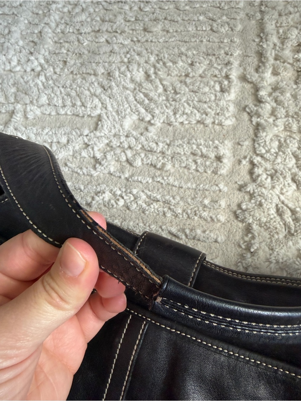 Coach vintage y2k black leather soho buckle flap hobo bag - Picture 6 of 11